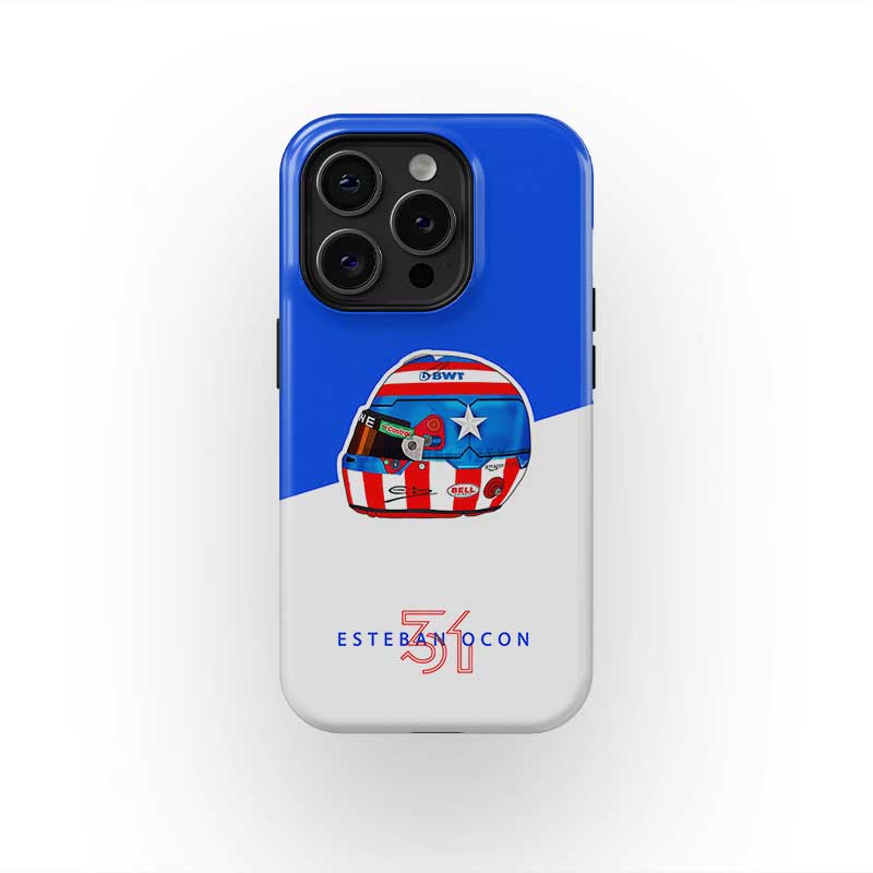 Esteban Ocon Captain America Helmet iPhone Case ?¡ìC Las Vegas 2024 Edition