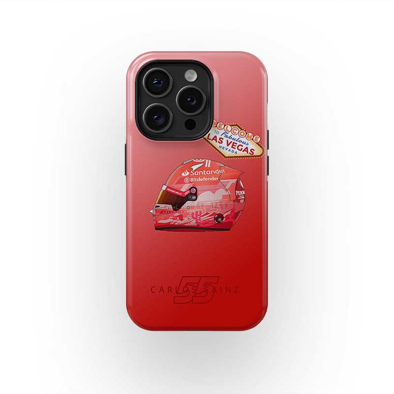 Carlos Sainz 2024 Las Vegas Grand Prix Helmet iPhone Case ?¡ìC F1 Fan Edition