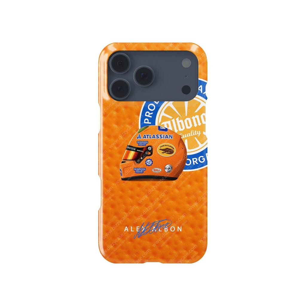 Alex Albon 2025 Miami GP Helmet Phone Case ?¡ìC Florida Orange Edition for iPhone