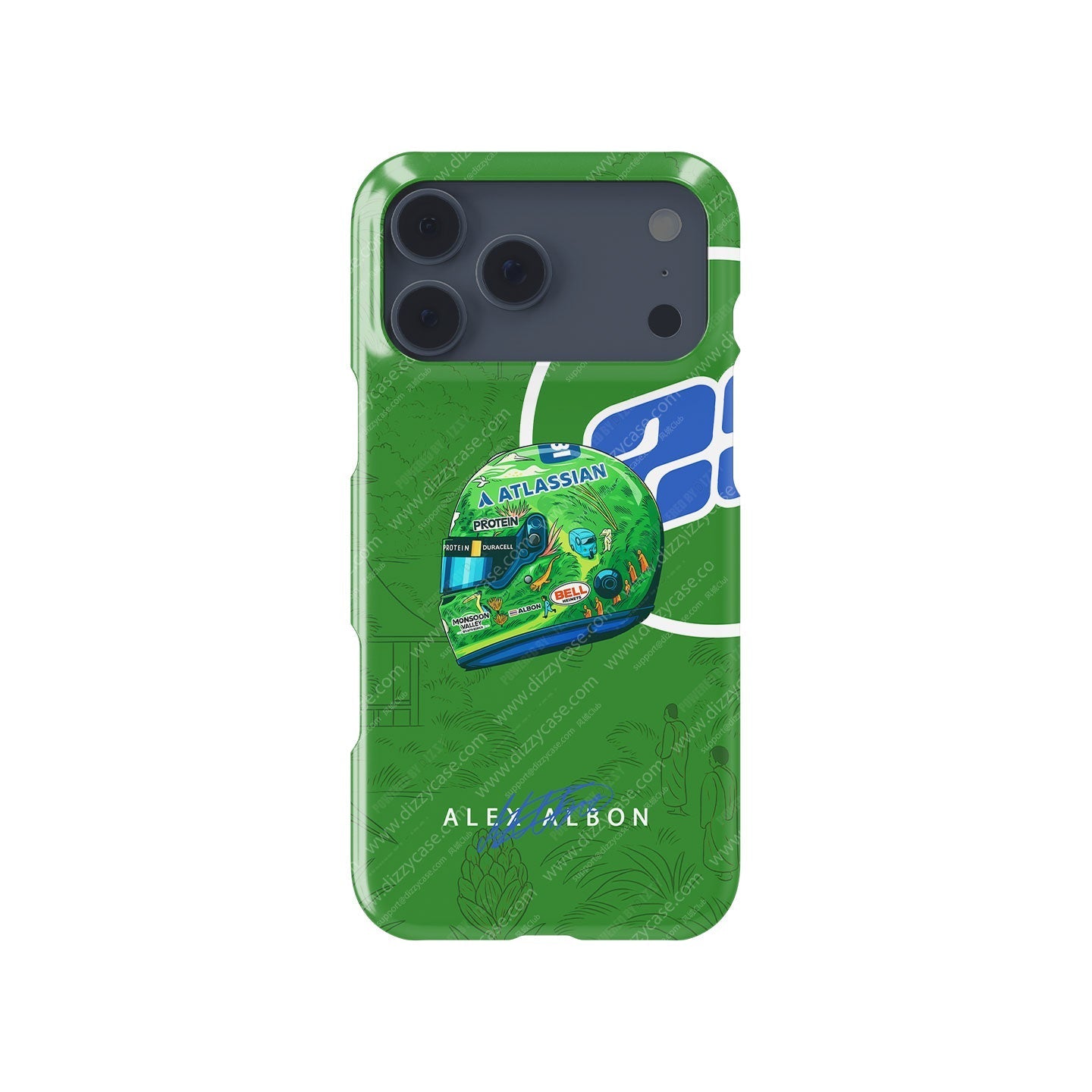 Alex Albon 2025 Singapore GP Helmet Phone Case ?¡ìC UNICEF Charity Edition for iPhone