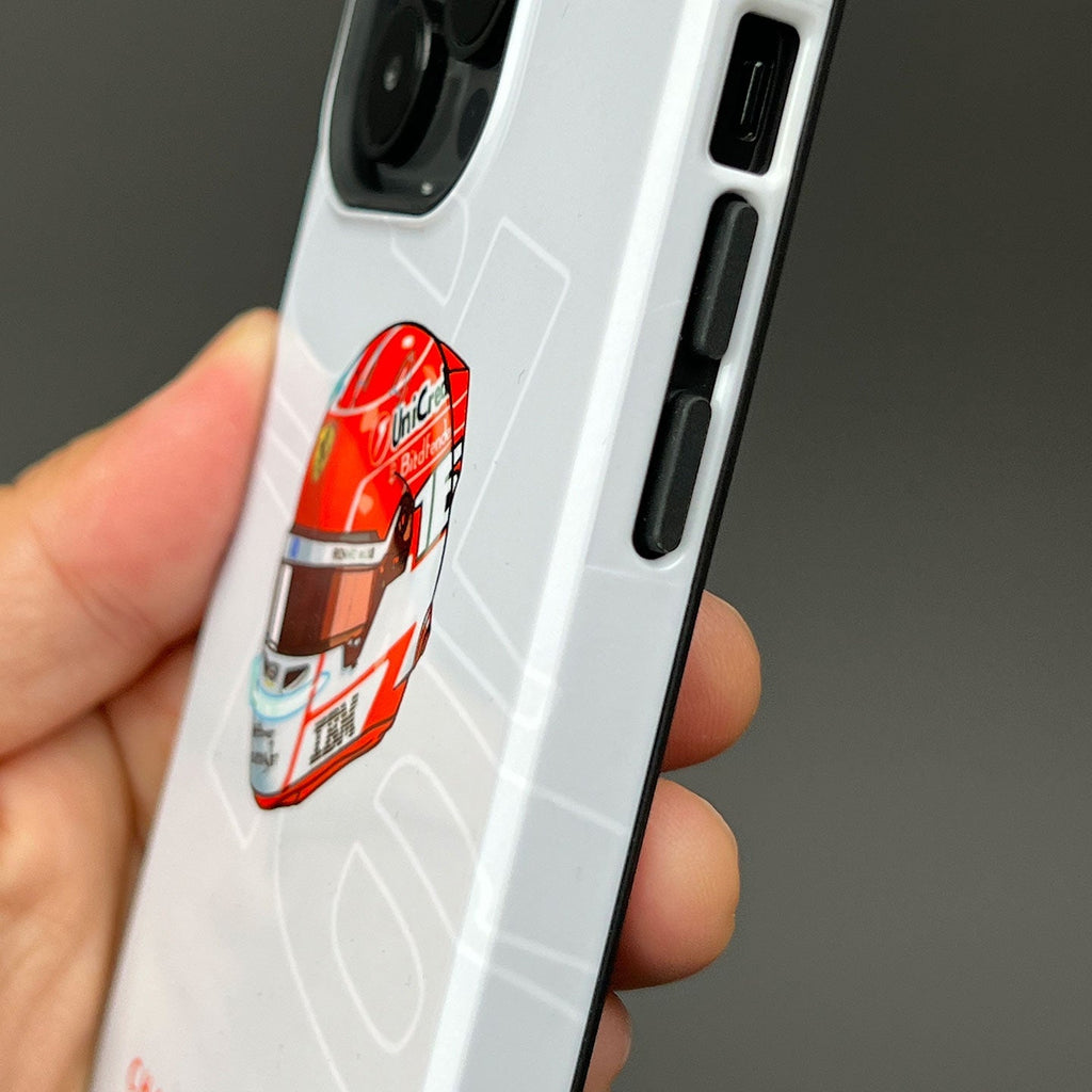Charles Leclerc 2025 Helmet Phone Case ?¡ìC Official Ferrari Red & White Tribute for iPhone