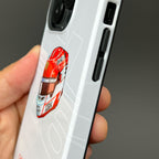 Charles Leclerc 2025 Helmet Phone Case ?¡ìC Official Ferrari Red & White Tribute for iPhone