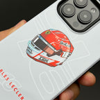 Charles Leclerc 2025 Helmet Phone Case ?¡ìC Official Ferrari Red & White Tribute for iPhone
