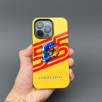 Carlos Sainz 2025 Helmet Tribute Phone Case ?¡ìC Red & Yellow 55 Design for iPhone