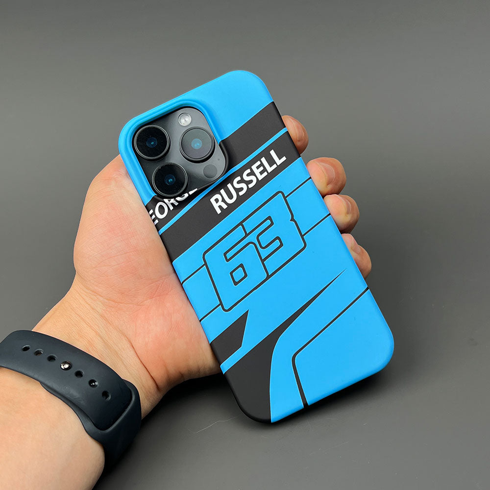 George Russell 2025 F1 Helmet Livery Phone Case ?¡ìC Racing Number 63 Edition