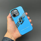 George Russell 2025 Helmet Phone Case ?¡ìC Light Blue Tribute for iPhone (Mercedes Edition)