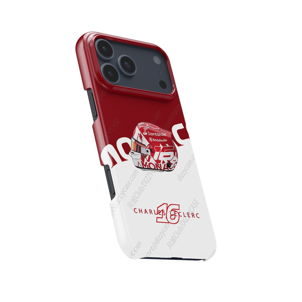 Charles Leclerc 2024 Monaco Grand Prix Helmet iPhone Case ?¡ìC Ferrari Edition