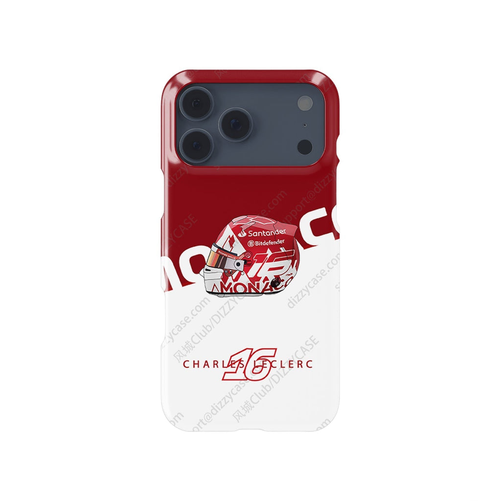 Charles Leclerc 2024 Monaco Grand Prix Helmet iPhone Case ?¡ìC Ferrari Edition