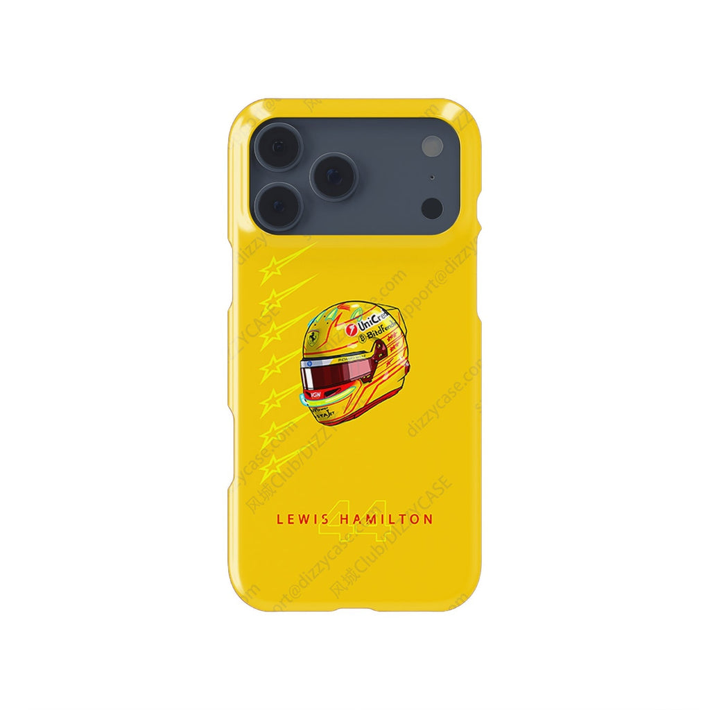 Lewis Hamilton 2025 Ferrari Helmet Phone Case ?¡ìC Yellow Edition for iPhone