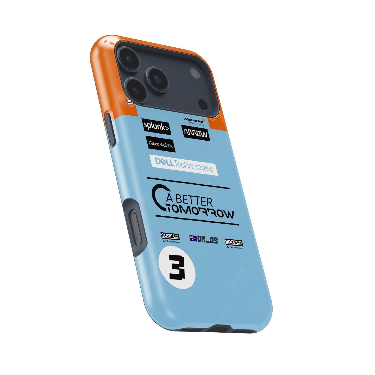 McLaren Gulf Livery Daniel Ricciardo Phone Case: Bold F1 Style