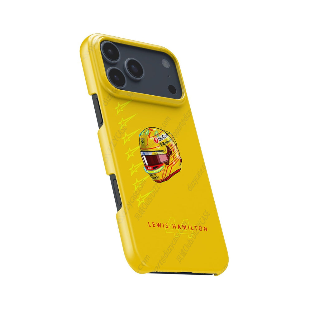 Lewis Hamilton 2025 Ferrari Helmet Phone Case ?¡ìC Yellow Edition for iPhone