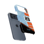 Williams Gulf Livery Alex Albon Phone Case: Bold Racing Style