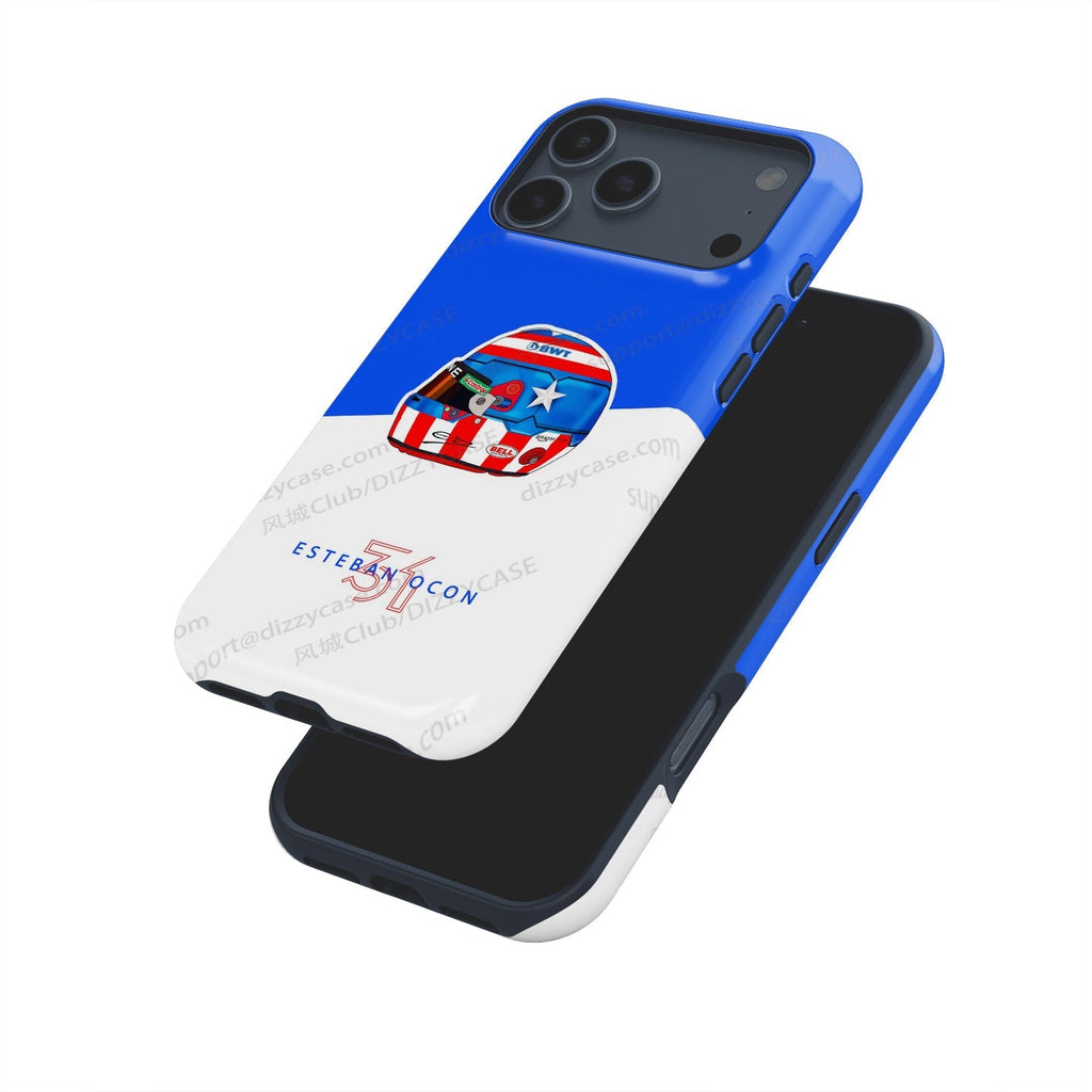 Esteban Ocon Captain America Helmet iPhone Case ?¡ìC Las Vegas 2024 Edition