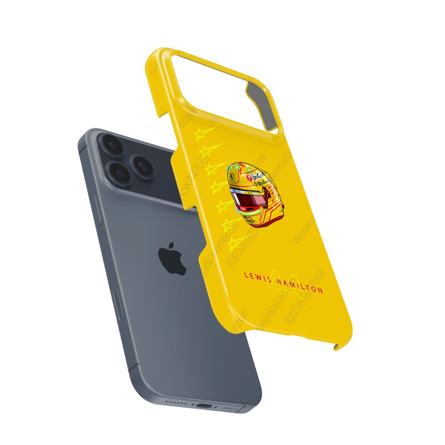 Lewis Hamilton 2025 Ferrari Helmet Phone Case ?¡ìC Yellow Edition for iPhone
