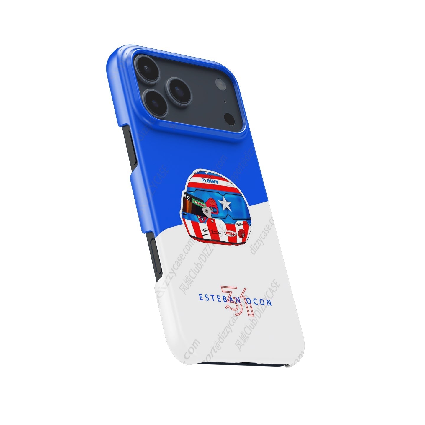Esteban Ocon Captain America Helmet iPhone Case ?¡ìC Las Vegas 2024 Edition