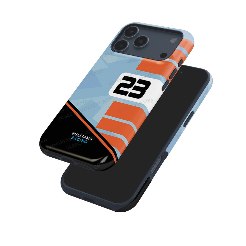Williams Gulf Livery Alex Albon Phone Case: Bold Racing Style