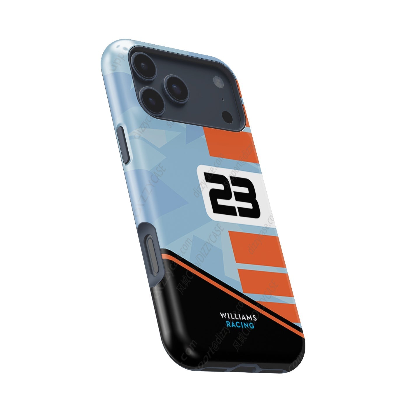 Williams Gulf Livery Alex Albon Phone Case: Bold Racing Style