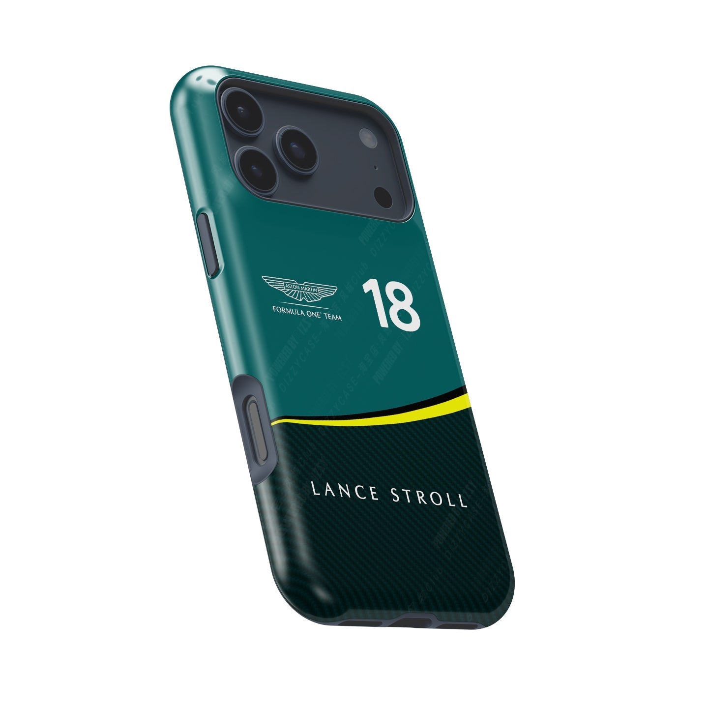 Show Your Support for Lance Stroll with Aston Martin F1 Livery Phone Case