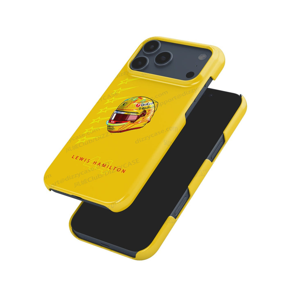Lewis Hamilton 2025 Ferrari Helmet Phone Case ?¡ìC Yellow Edition for iPhone