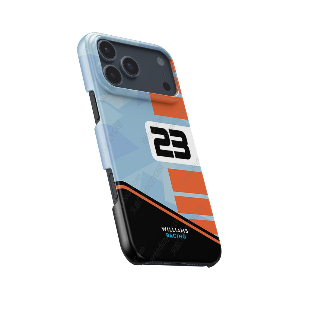 Williams Gulf Livery Alex Albon Phone Case: Bold Racing Style