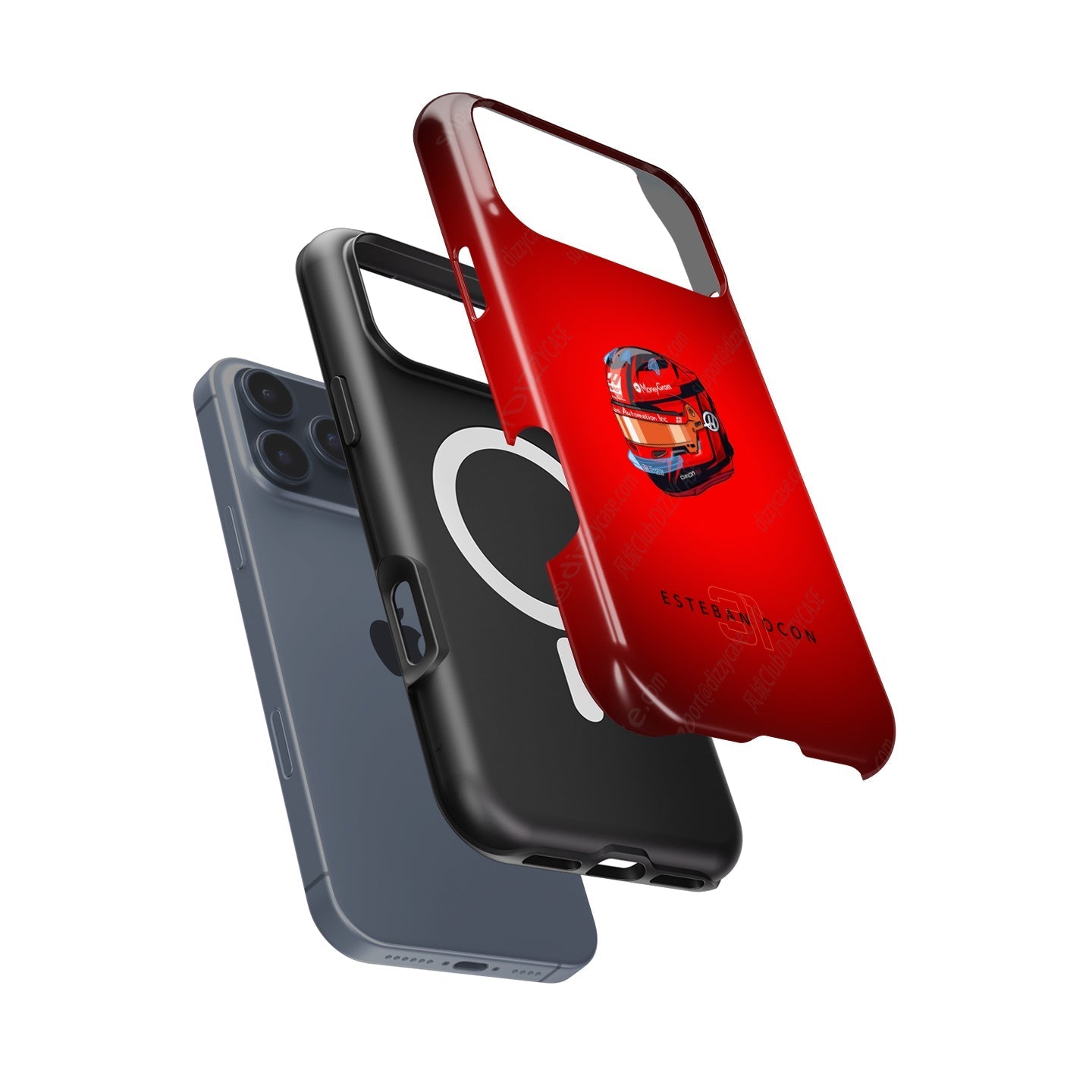 Esteban Ocon 2025 Helmet Phone Case ?¡ìC Bold Red Tribute for iPhone (Haas Edition)