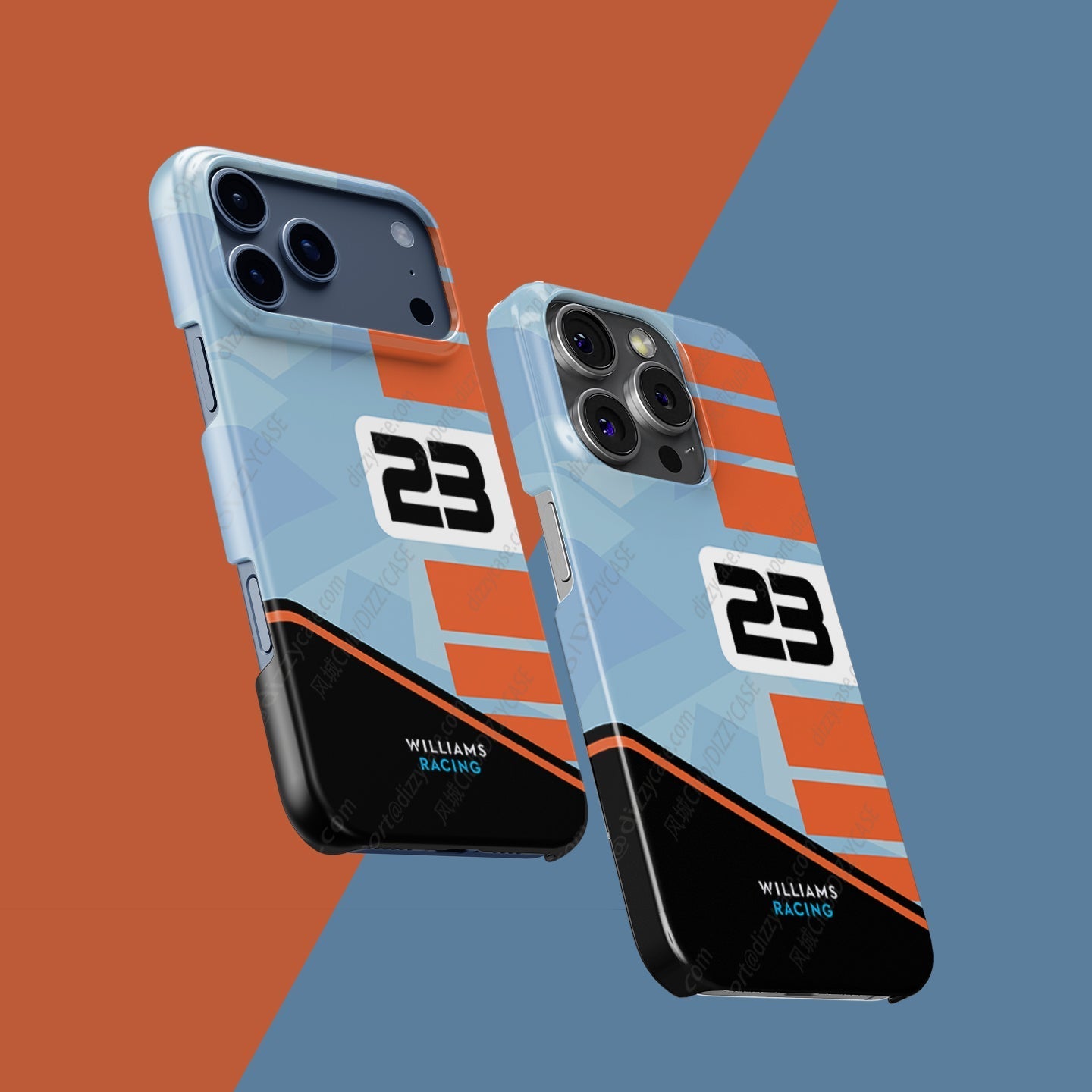 Williams Gulf Livery Alex Albon Phone Case: Bold Racing Style