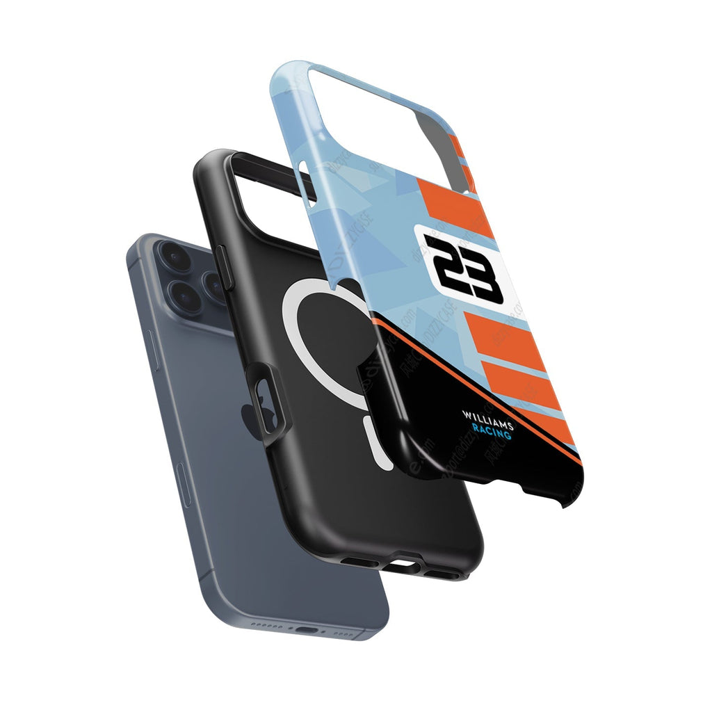 Williams Gulf Livery Alex Albon Phone Case: Bold Racing Style