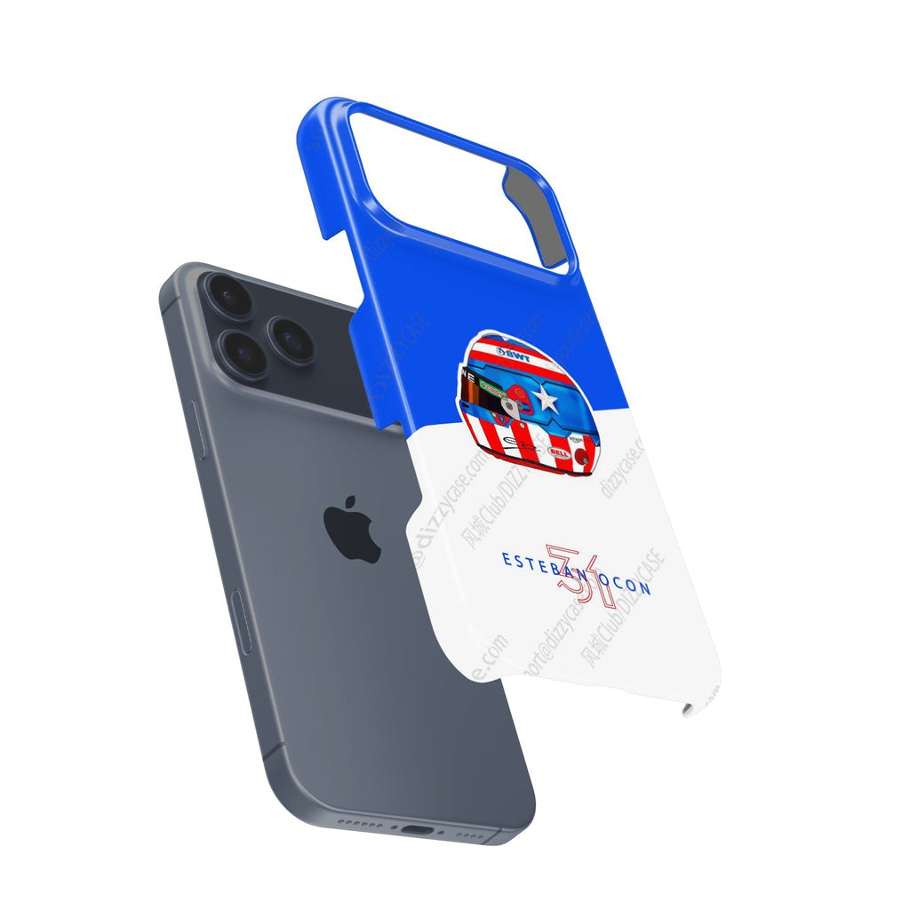 Esteban Ocon Captain America Helmet iPhone Case ?¡ìC Las Vegas 2024 Edition