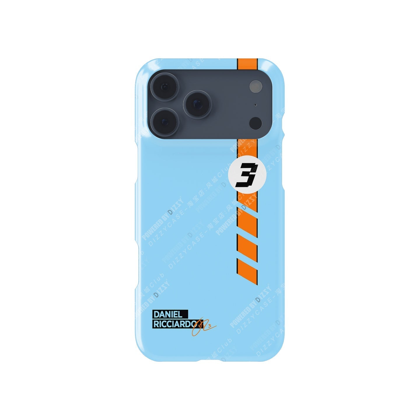 Iconic Racing Legacy: Daniel Ricciardo Gulf Livery iPhone Case