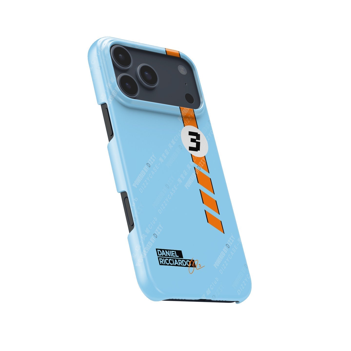Iconic Racing Legacy: Daniel Ricciardo Gulf Livery iPhone Case