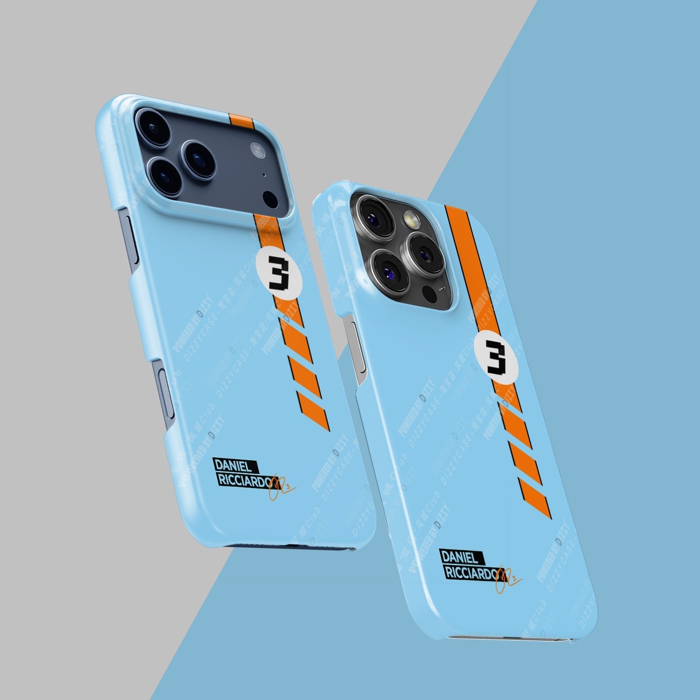 Iconic Racing Legacy: Daniel Ricciardo Gulf Livery iPhone Case
