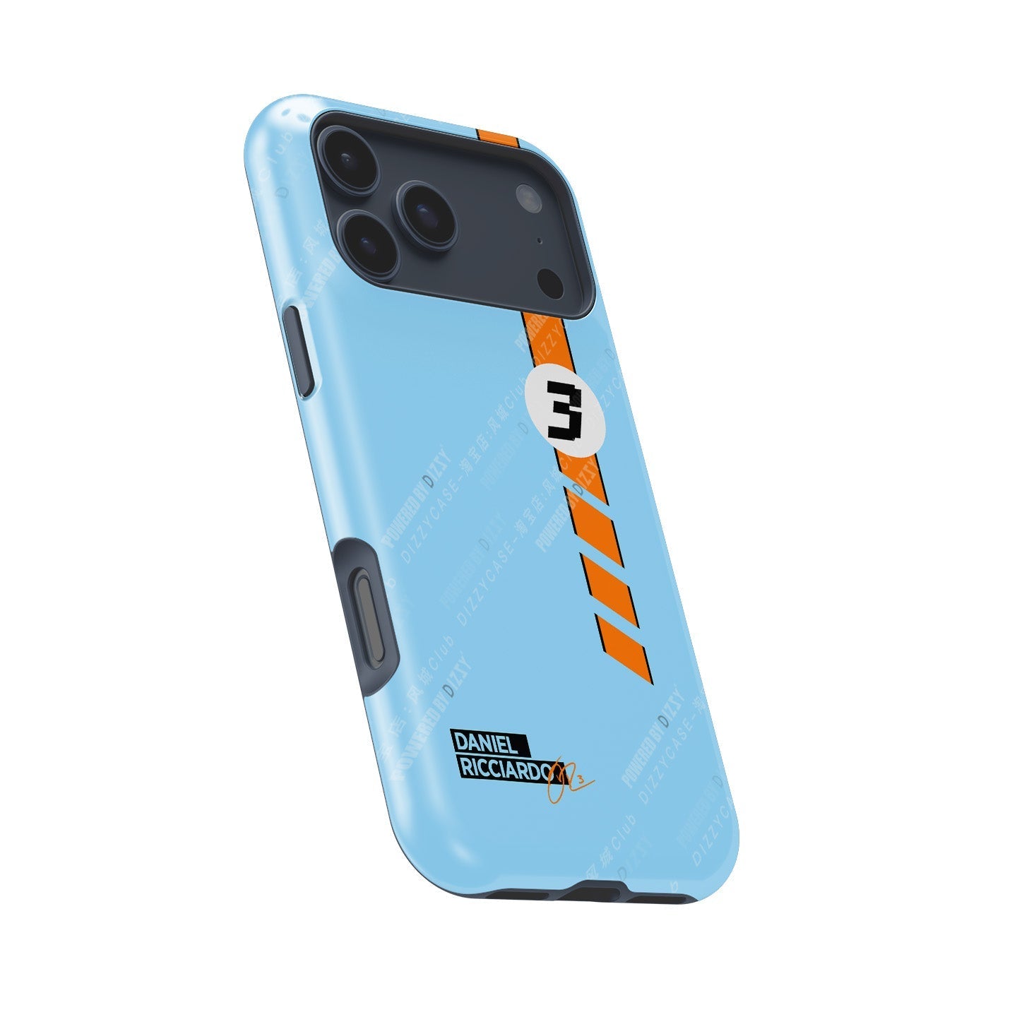 Iconic Racing Legacy: Daniel Ricciardo Gulf Livery iPhone Case