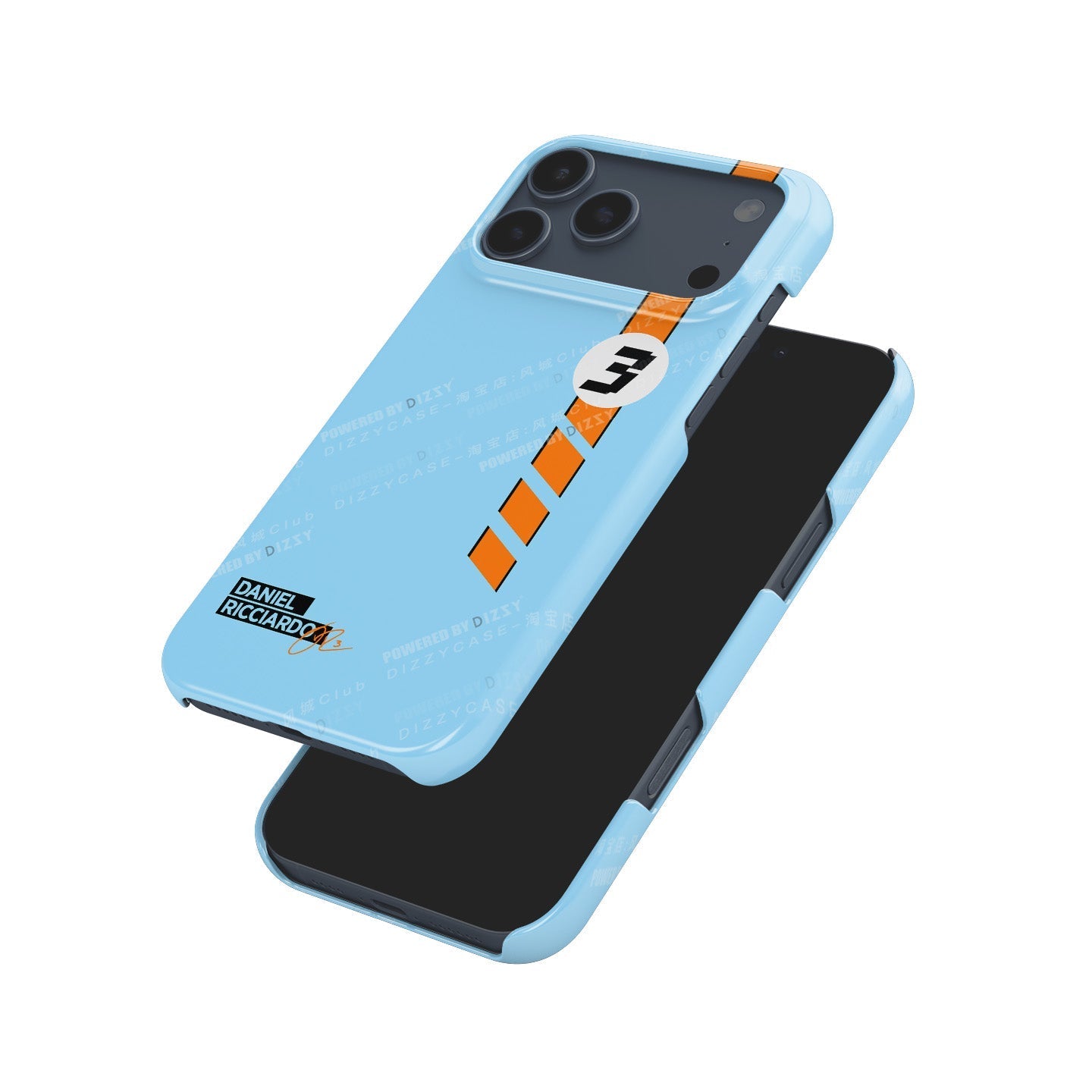 Iconic Racing Legacy: Daniel Ricciardo Gulf Livery iPhone Case