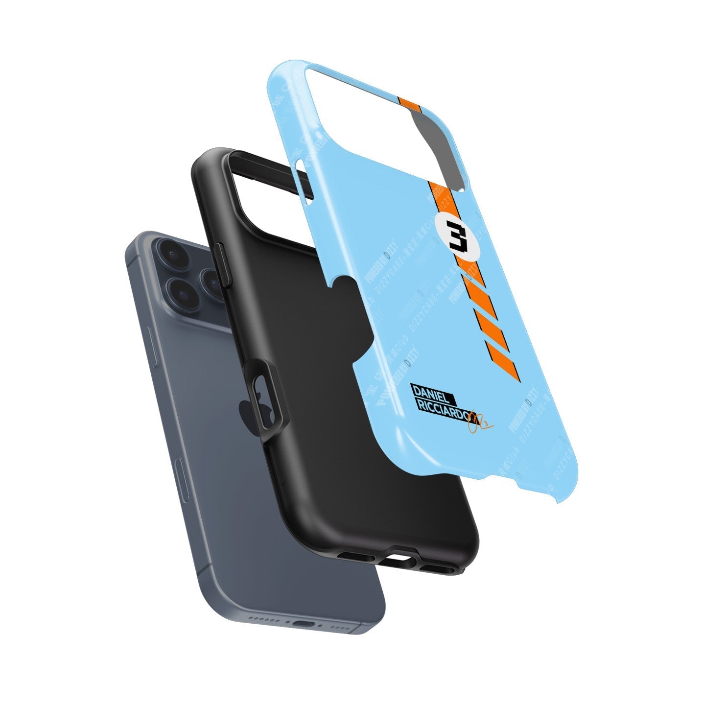 Iconic Racing Legacy: Daniel Ricciardo Gulf Livery iPhone Case