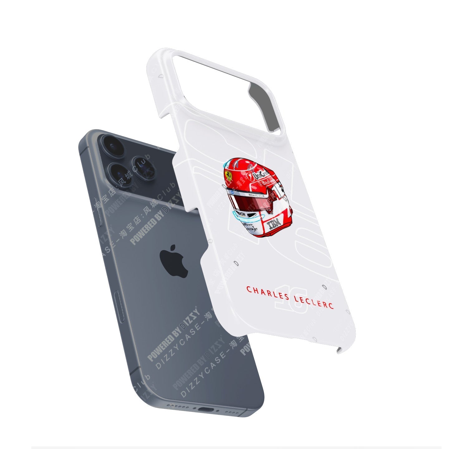 Charles Leclerc 2025 Helmet Phone Case ?¡ìC Official Ferrari Red & White Tribute for iPhone