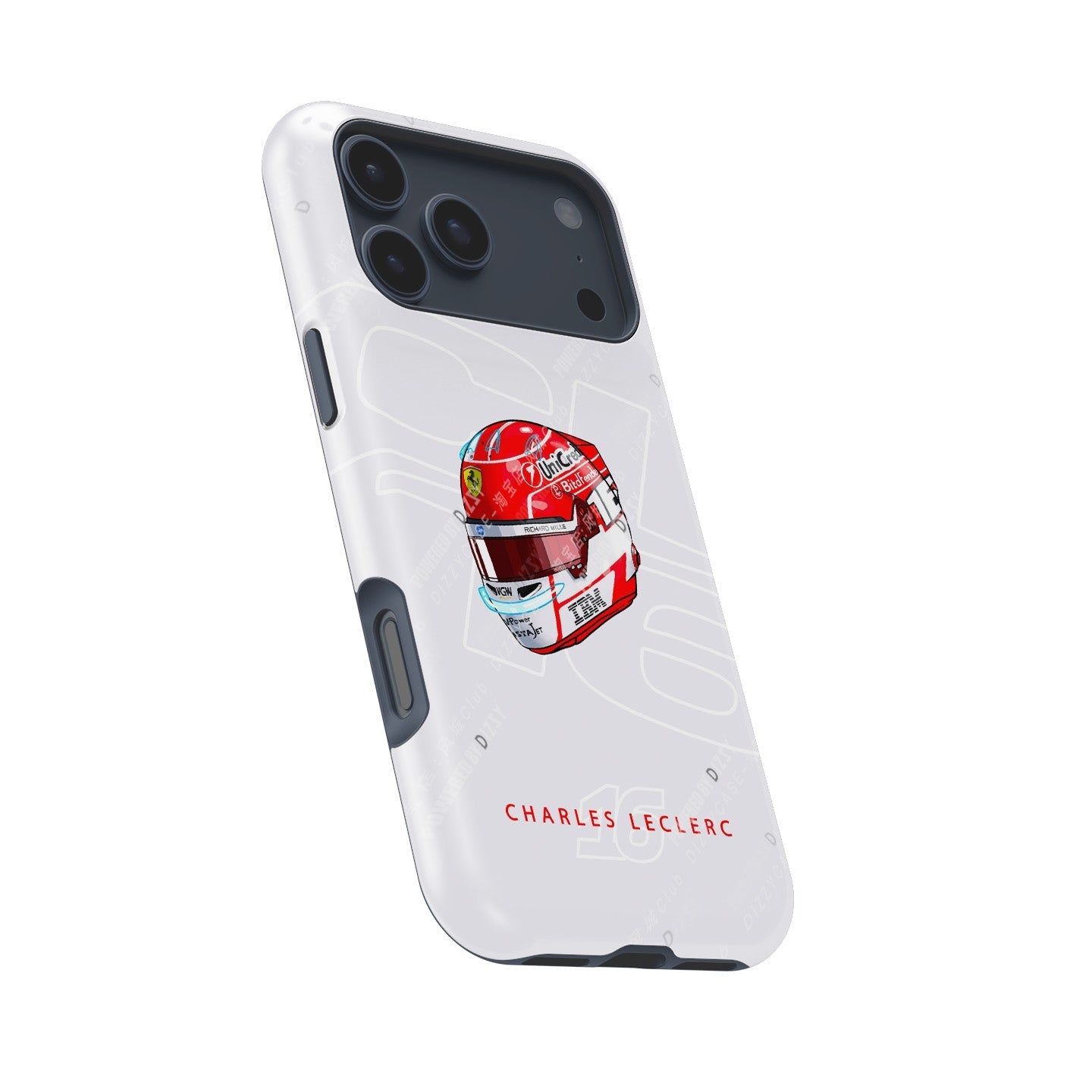 Charles Leclerc 2025 Helmet Phone Case ?¡ìC Official Ferrari Red & White Tribute for iPhone