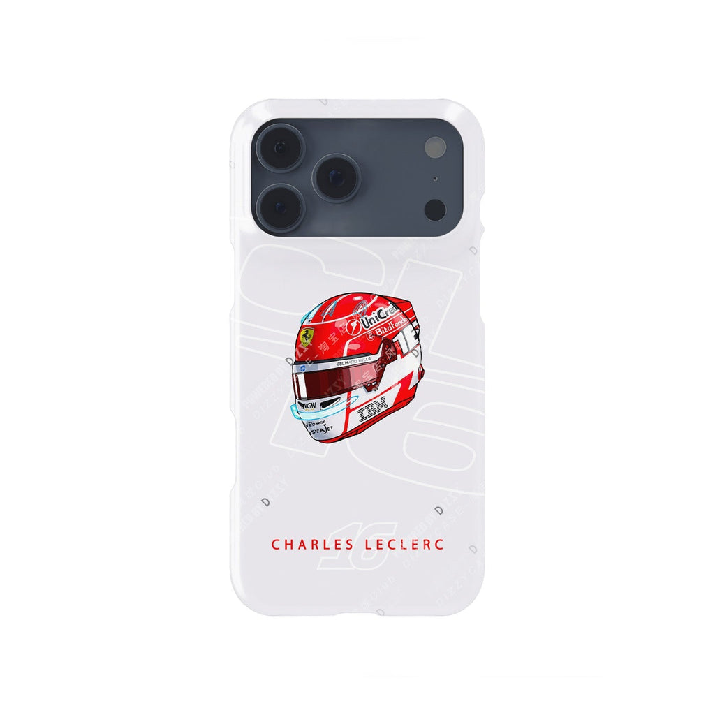 Charles Leclerc 2025 Helmet Phone Case ?¡ìC Official Ferrari Red & White Tribute for iPhone
