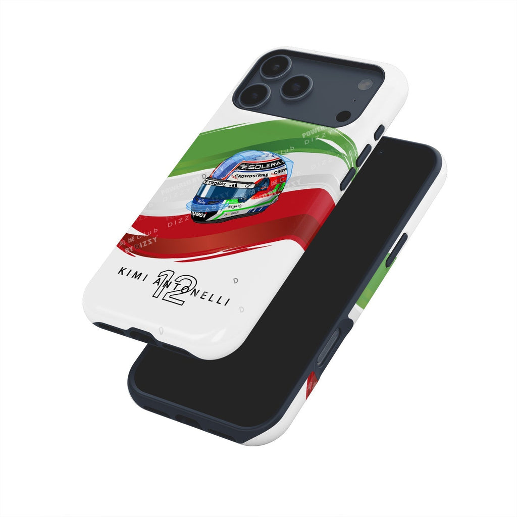 Andrea Kimi Antonelli 2025 Helmet Phone Case ?¡ìC Italian Tribute for iPhone (Mercedes Edition)