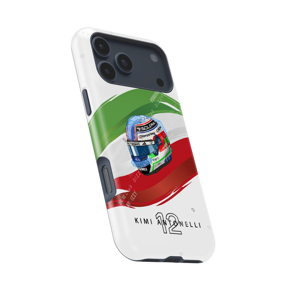 Andrea Kimi Antonelli 2025 Helmet Phone Case ?¡ìC Italian Tribute for iPhone (Mercedes Edition)