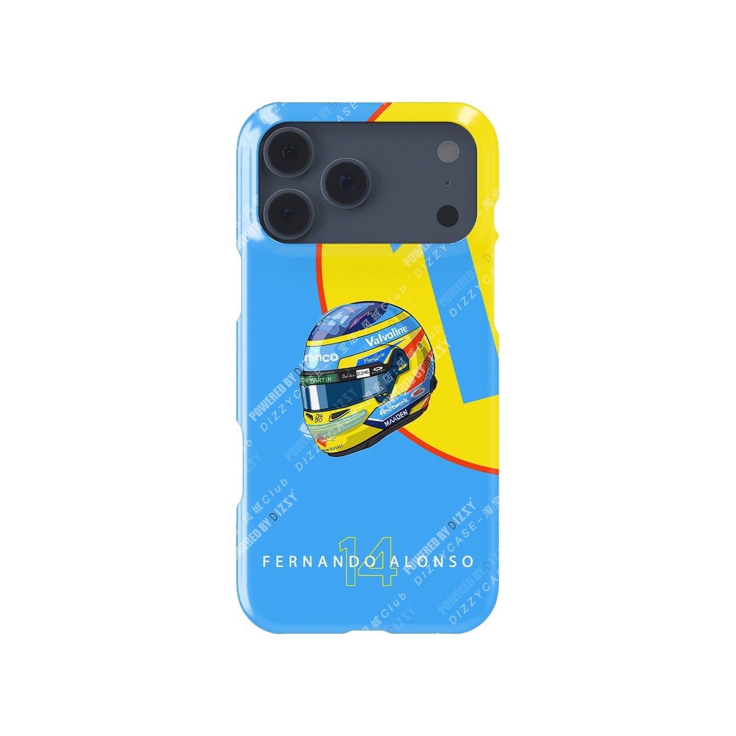 Fernando Alonso F1 Phone Case ?¡ìC 2025 Helmet Tribute Design (For iPhone)