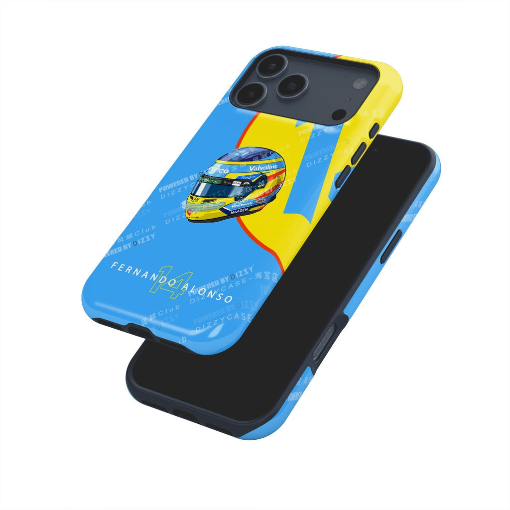 Fernando Alonso F1 Phone Case ?¡ìC 2025 Helmet Tribute Design (For iPhone)