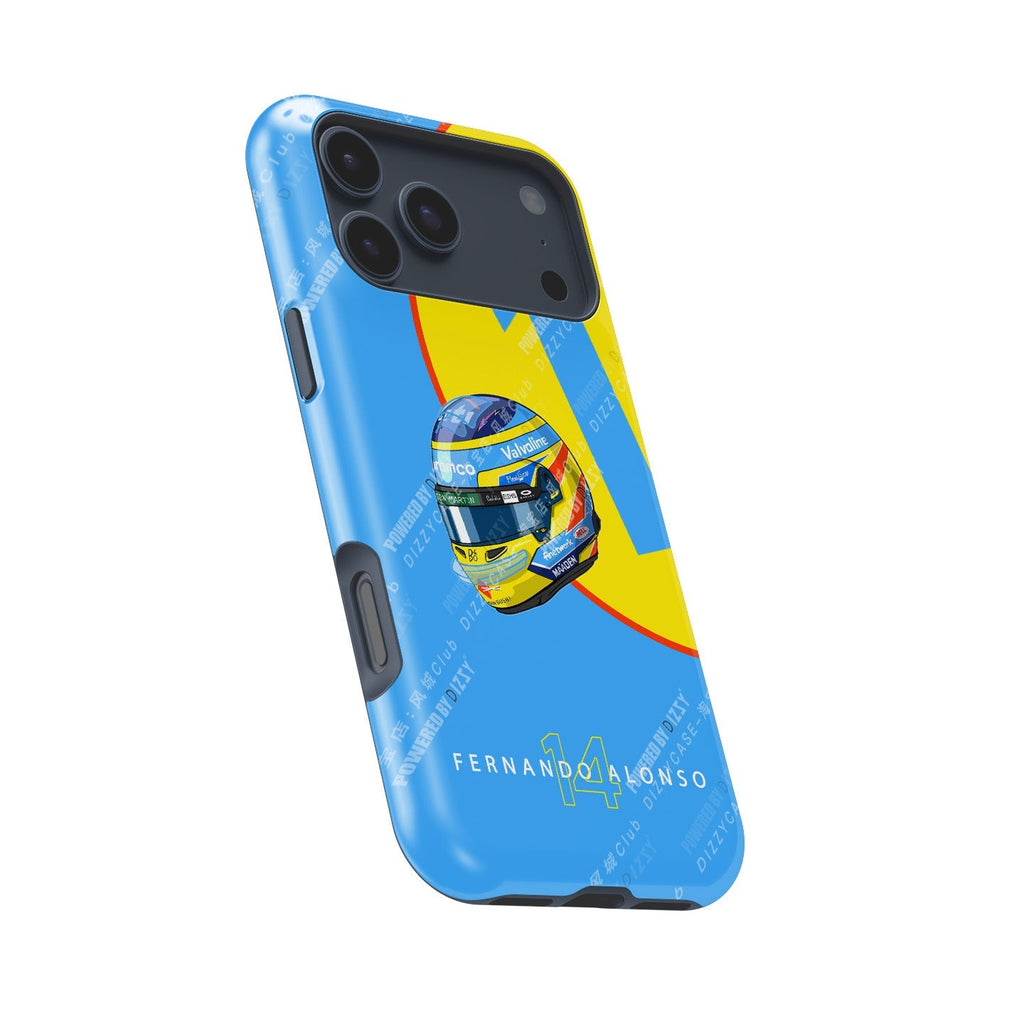 Fernando Alonso F1 Phone Case ?¡ìC 2025 Helmet Tribute Design (For iPhone)