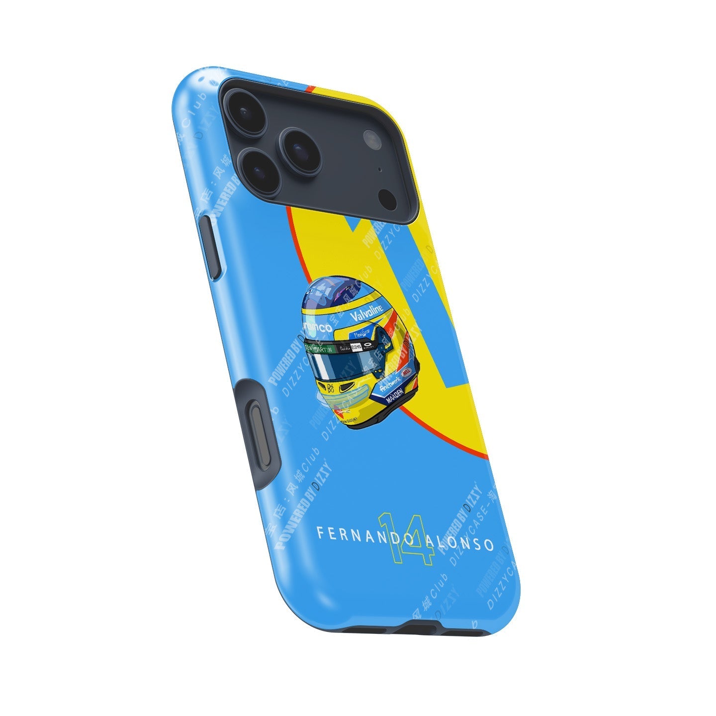 Fernando Alonso F1 Phone Case ?¡ìC 2025 Helmet Tribute Design (For iPhone)