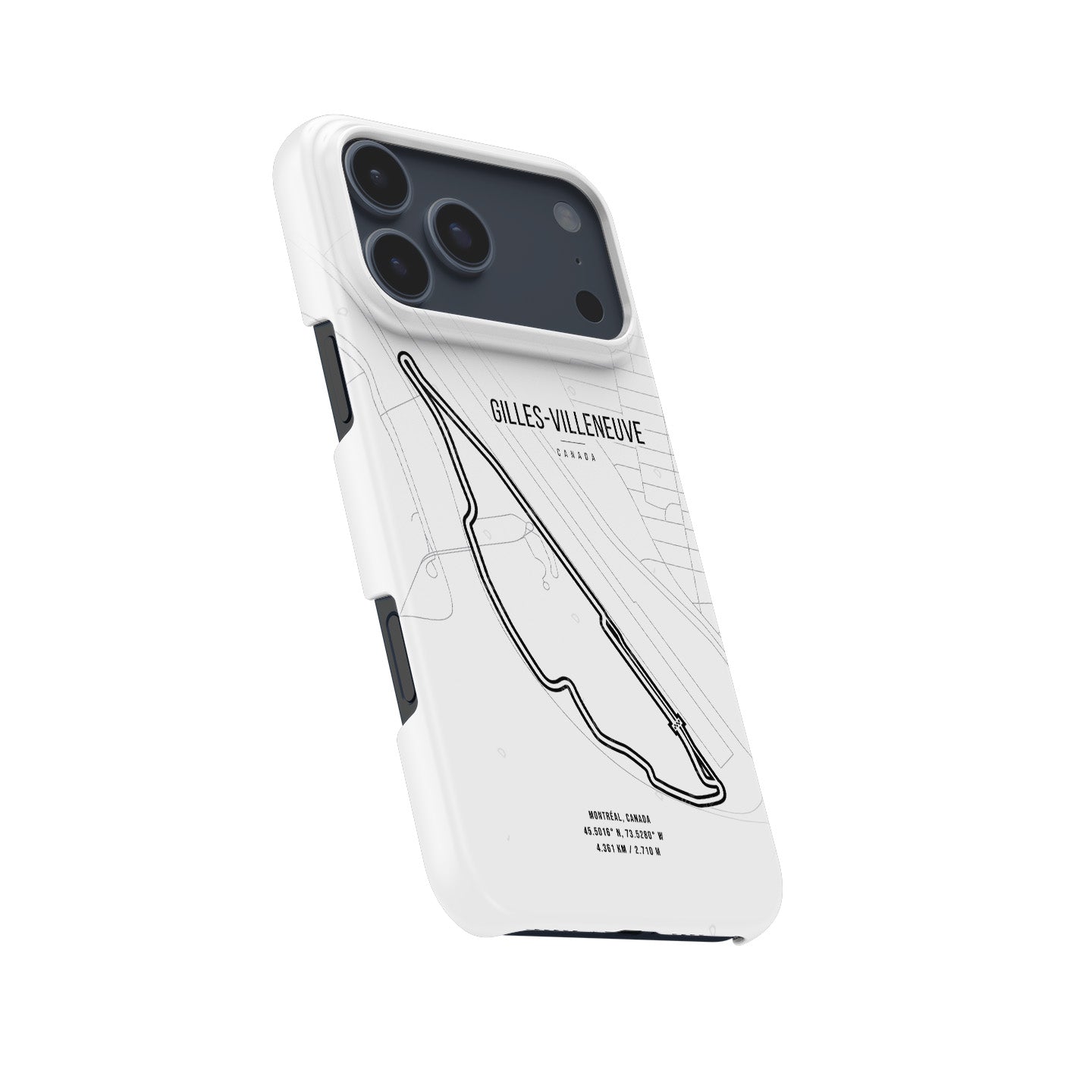 Gilles Villeneuve Montreal F1 Track Grand Prix Map - iPhone Case