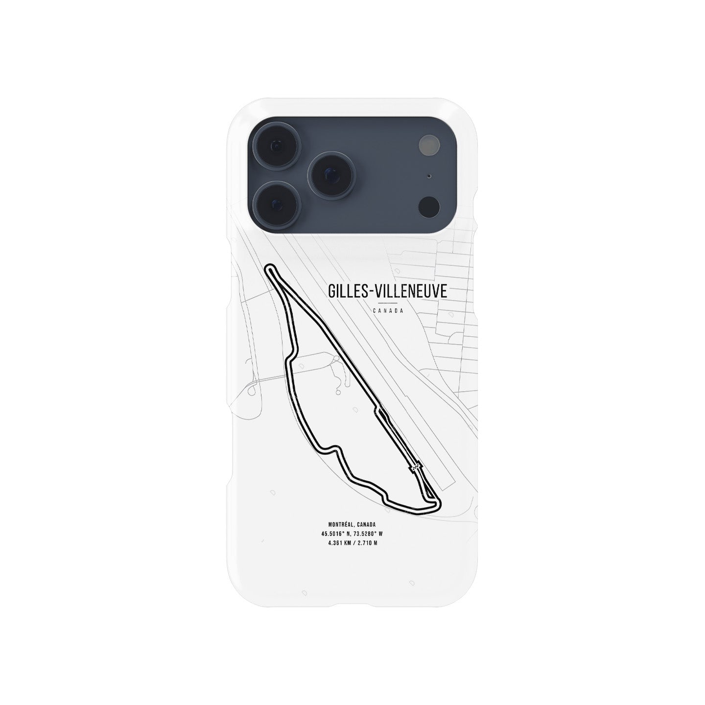 Gilles Villeneuve Montreal F1 Track Grand Prix Map - iPhone Case