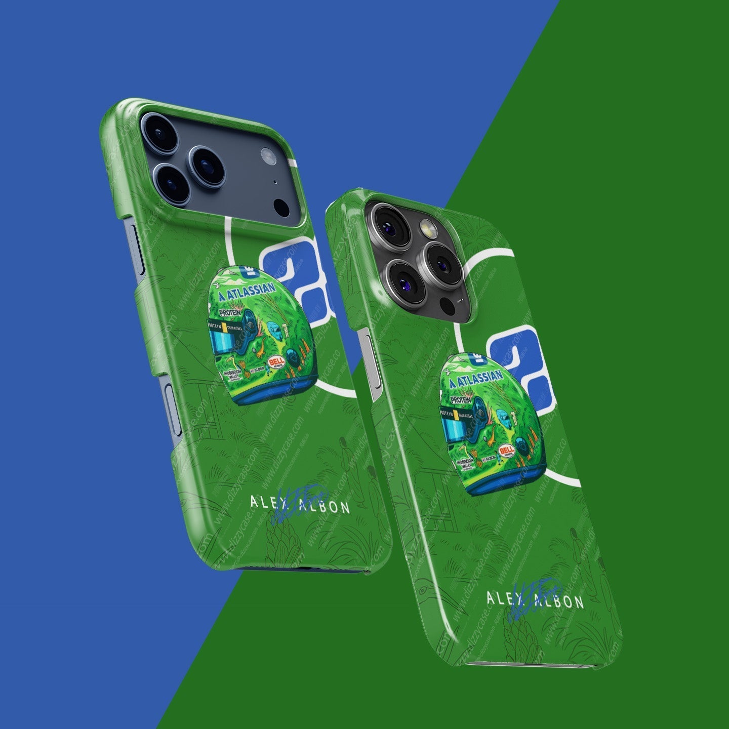 Alex Albon 2025 Singapore GP Helmet Phone Case ?¡ìC UNICEF Charity Edition for iPhone