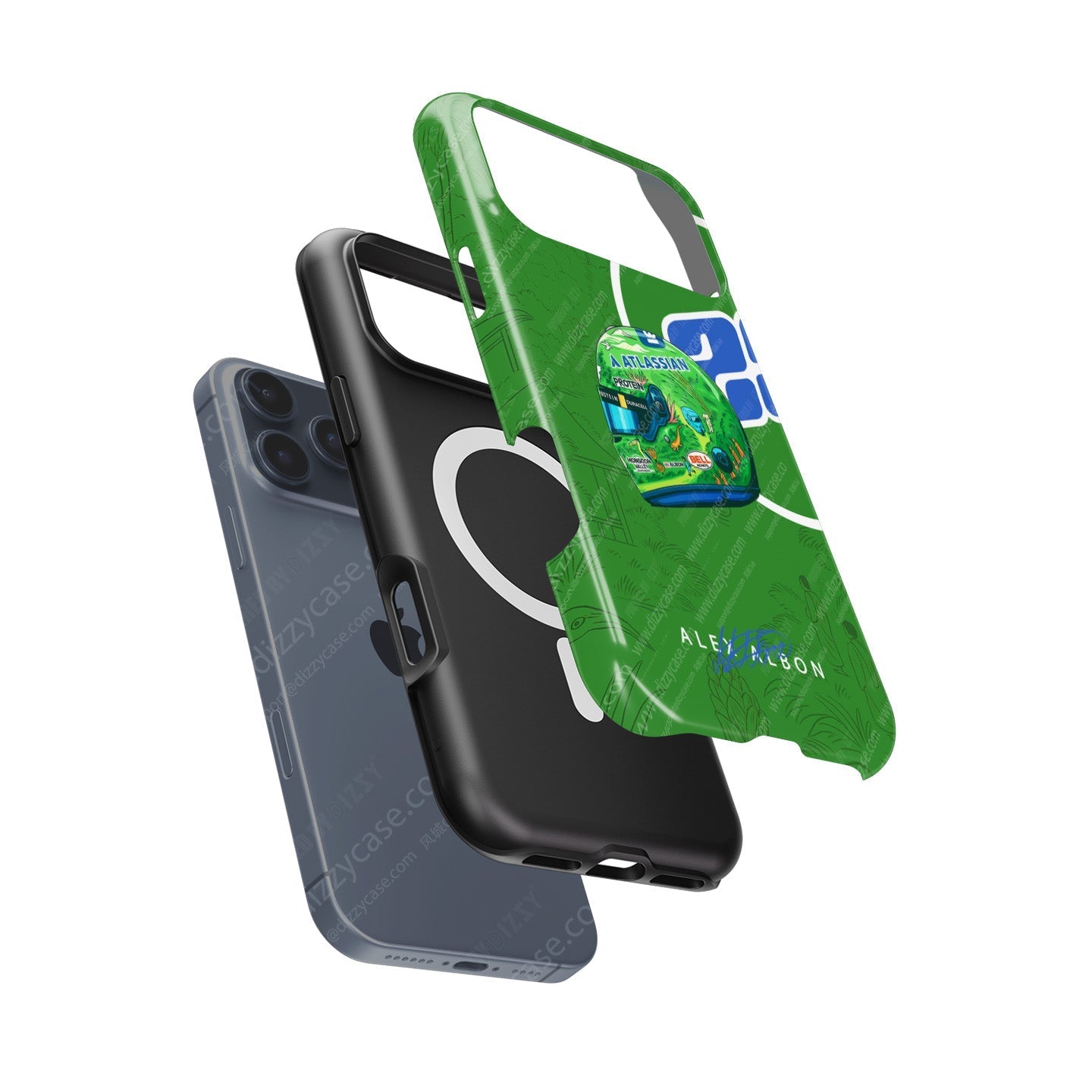 Alex Albon 2025 Singapore GP Helmet Phone Case ?¡ìC UNICEF Charity Edition for iPhone