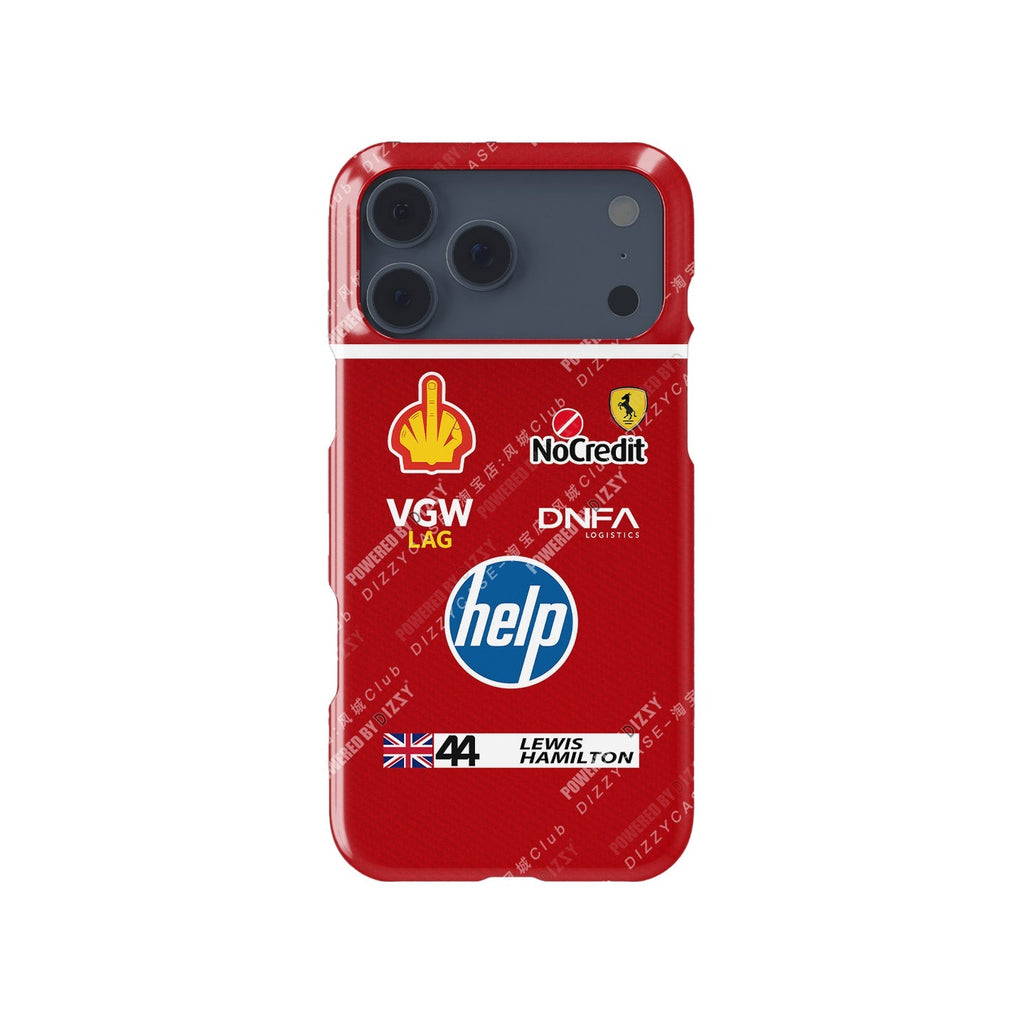 Lewis Hamilton Ferrari Parody Race Suit Phone Case ?¡ìC Satirical ???HELP??¨¤ Edition (for iPhone)