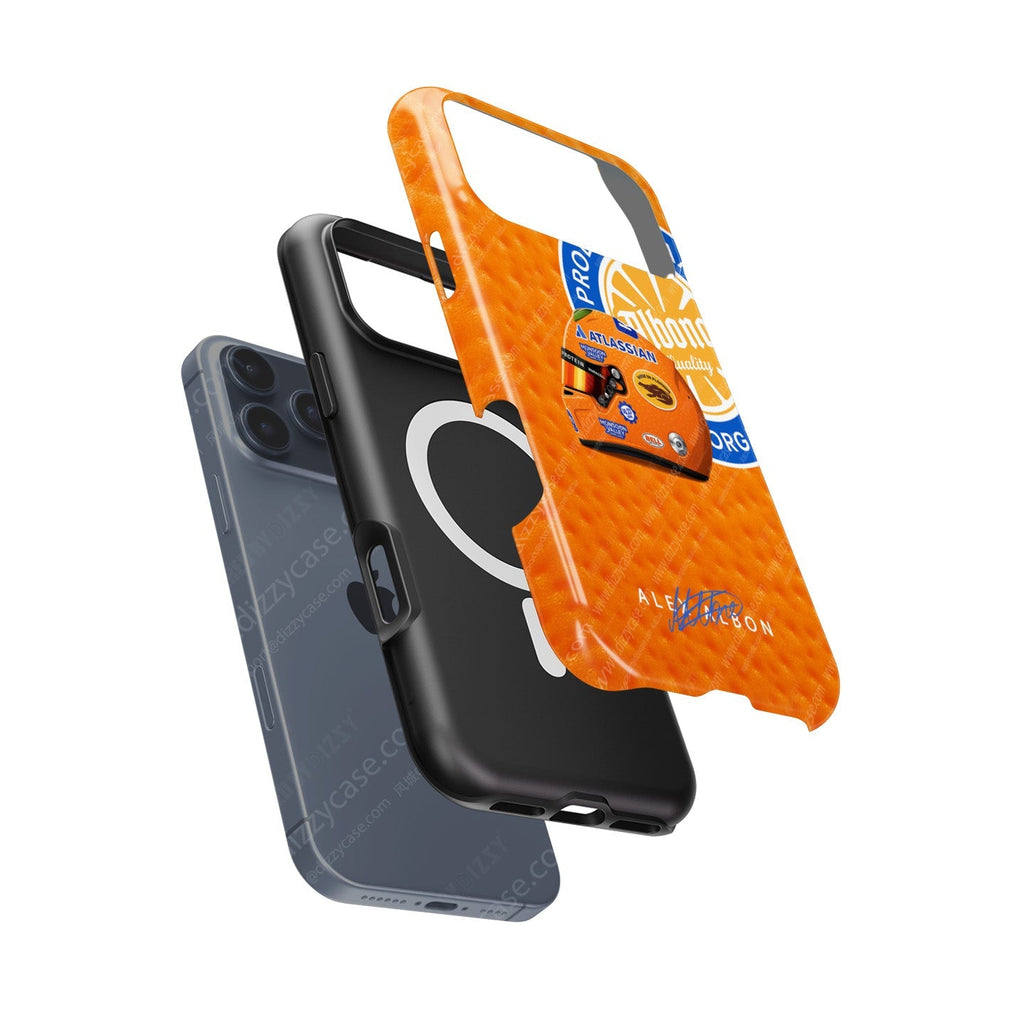 Alex Albon 2025 Miami GP Helmet Phone Case ?¡ìC Florida Orange Edition for iPhone