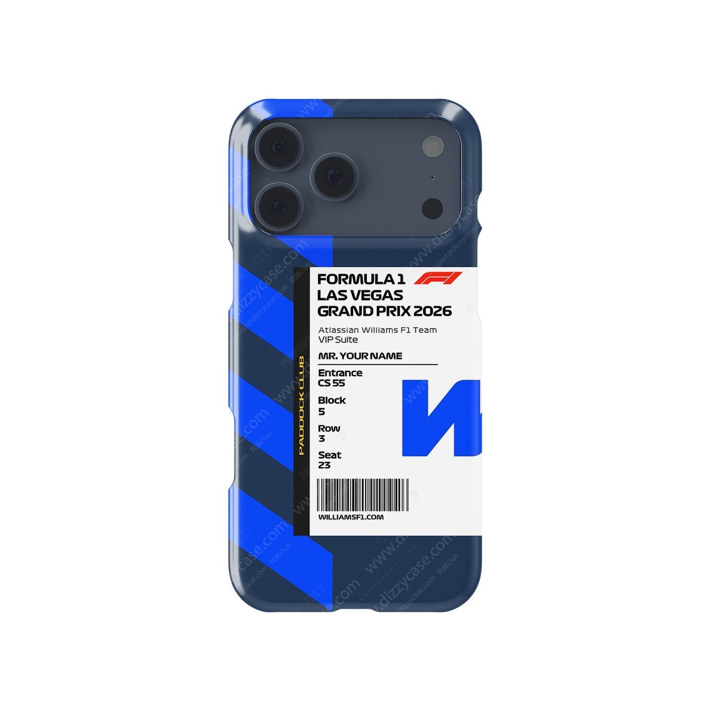 Custom Williams Racing VIP Pass iPhone Case - Las Vegas 2026